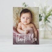 Modernes Foto für Handschriften mit individuellem Dankeskarte (Stehend Vorderseite)