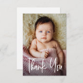 Modernes Foto für Handschriften mit individuellem Dankeskarte (Vorne/Hinten)