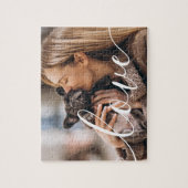 Modernes Foto für Haustiere Elegante Schrift Puzzle (Vertikal)