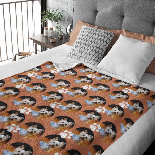 Modernes Foto für Haustiere Terracotta Paw Niedlic Fleecedecke