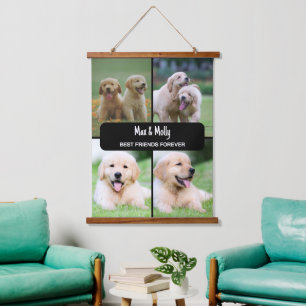 Modernes Foto für Heimtiere die besten Freunde für Wandteppich Mit Holzrahmen