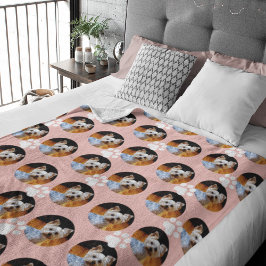 Modernes Foto für Heimtiere  Rose Gold w Paw Print Fleecedecke