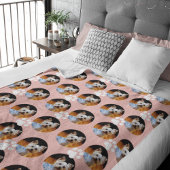 Modernes Foto für Heimtiere Rose Gold w Paw Print Fleecedecke