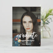 Modernes Foto für Hochschulabsolventen Einladung (Stehend Vorderseite)