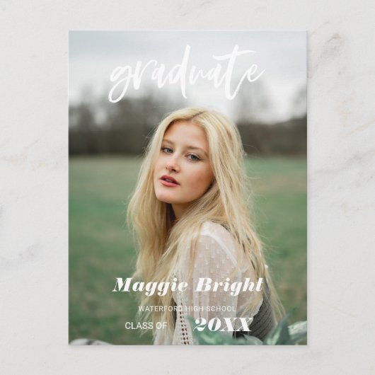 Modernes Foto für Hochschulabsolventen Postkarte (Vorderseite)