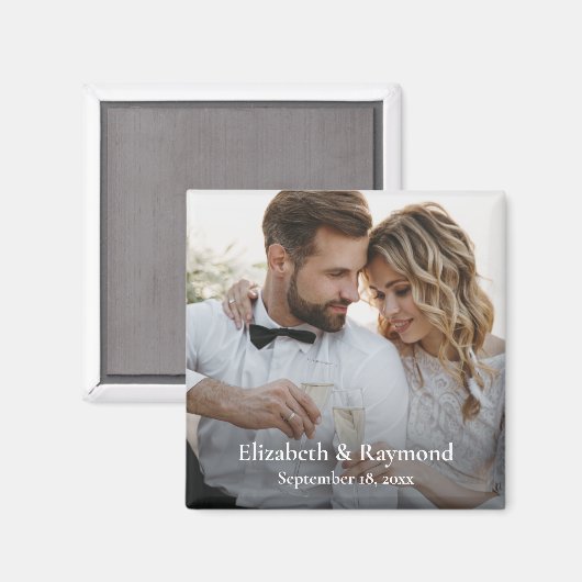 Modernes Foto für Hochzeiten Magnet (Vorderseite/Rückseite)