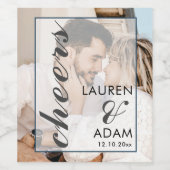 Modernes Foto für Hochzeiten Weinetikett (Einzelnes Label)