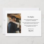 Modernes Foto für Hochzeitsfeier Dankeskarte (Rückseite)