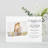 Modernes FOTO für Hochzeitsfeiern - QR Einladung (Stehend Vorderseite)