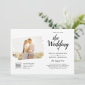 Modernes FOTO für Hochzeitsfeiern - QR Einladung (Stehend Vorderseite)