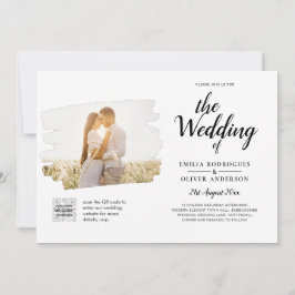 Modernes FOTO für Hochzeitsfeiern - QR Einladung