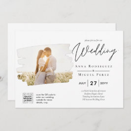 Modernes FOTO für Hochzeitsfeiern - QR Einladung