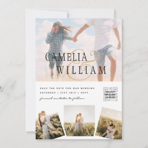 Modernes FOTO für Hochzeitsfeiern - QR Einladung