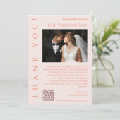 Modernes Foto für Hochzeitsfeiern - Vielen Dank Einladung (Stehend Vorderseite)