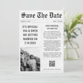 Modernes Foto für Hochzeitstil-QR-Code Save The Date (Stehend Vorderseite)