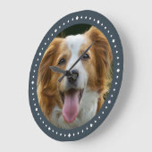 Modernes Foto für Hunde dunkelgrau Große Wanduhr (Winkel)