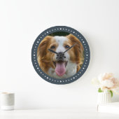 Modernes Foto für Hunde dunkelgrau Große Wanduhr (Zuhause)