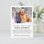 Modernes Foto für Hunde-Memorial-Beileid Dankeskarte (Stehend Vorderseite)