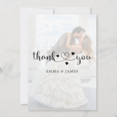 Modernes Foto für Kalligrafie Dankeskarte (Rückseite)