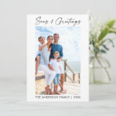 Modernes Foto für Kalligrafie Feiertagskarte (Stehend Vorderseite)