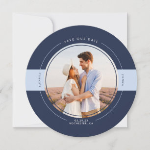 Modernes Foto für Marine und Dusty Blue Save the D Date