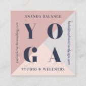Modernes Foto für minimale geometrische Bold Yoga Quadratische Visitenkarte (Vorderseite)