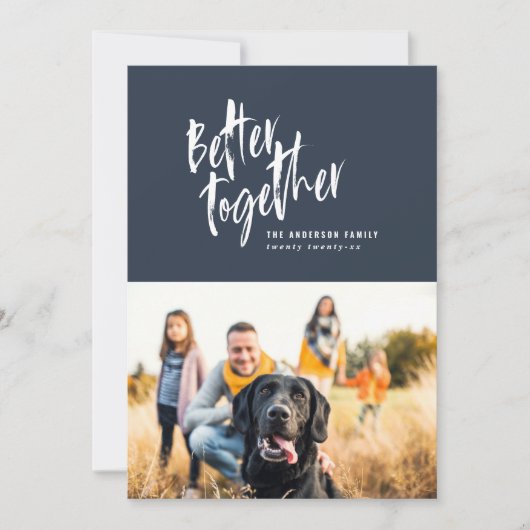 Modernes Foto für minimale Skriptreisen Feiertagskarte (Vorderseite)