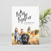 Modernes Foto für minimale Skriptreisen Feiertagskarte (Stehend Vorderseite)