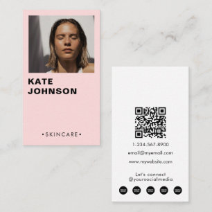 Modernes Foto für Minimalistische Pflege QR-Code R Visitenkarte
