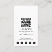 Modernes Foto für Minimalistische Pflege QR-Code S Visitenkarte (Rückseite)