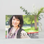 Modernes Foto für Minimalistischen Abschluss Ankündigung (Stehend Vorderseite)