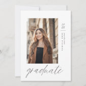 Modernes Foto für Minimalistischen Abschluss Ankündigung (Vorderseite)