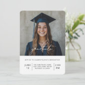 Modernes Foto für Minimalistischen Abschluss | Kla Einladung (Stehend Vorderseite)