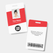 Modernes Foto für Mitarbeiter, Bar, Logo, Name Ausweis (Vorder- & Rückseite)