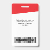 Modernes Foto für Mitarbeiter, Bar, Logo, Name Ausweis (Rückseite)