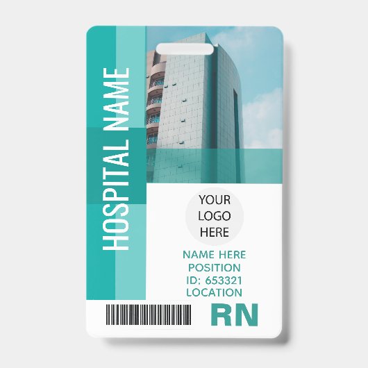 Modernes Foto für Mitarbeiter, Bar, Logo, Name-ID Ausweis (Vorderseite)