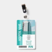 Modernes Foto für Mitarbeiter, Bar, Logo, Name-ID Ausweis (Vorderseite mit Clip)