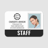 Modernes Foto für Mitarbeiter-IDs für Firmenmitarb Namensschild (Vorderseite)