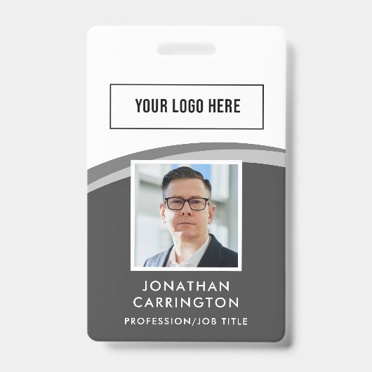 Modernes Foto für Mitarbeiter-IDs QR-Code-Abzeiche Ausweis (Vorderseite)