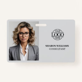 Modernes Foto für Mitarbeiter von Light Gray Compa Ausweis