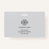 Modernes Foto für Mitarbeiter von Light Gray Compa Ausweis (Rückseite)