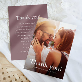 Modernes Foto für Mute Hochzeit Danke Karte