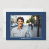 Modernes Foto für Navy Abschluss - Party Einladung (Vorderseite)