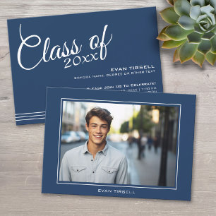 Modernes Foto für Navy Abschluss - Party Einladung