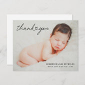 Modernes Foto für Neugeborene Kinderherz Dankeskarte (Vorne/Hinten)