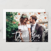 Modernes Foto für Pinselskripte Dankeskarte (Vorne/Hinten)