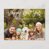 Modernes Foto für Pinselskripte im neuen Jahr Postkarte (Vorderseite)