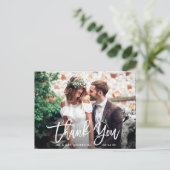 Modernes Foto für Pinselskripte Postkarte (Stehend Vorderseite)