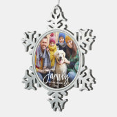 Modernes Foto für Pinselskripte Schneeflocken Zinn-Ornament (Rechts)