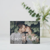 Modernes Foto für Pinselstriche ändern das Datum Ankündigungspostkarte (Stehend Vorderseite)